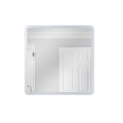 Craftmade LED Mirror 36" Square Flat Framed Wall Mounted Bathroom Mirror with LED Lighting White