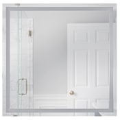Craftmade Dwight 36" Square Flat Glass and PVC Frameless Wall Mounted Bathroom Mirror with LED Lighting White