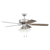 Craftmade Pro Plus 52" 5 Blade Indoor LED Ceiling Fan Brushed Polished Nickel / Driftwood / Grey Walnut