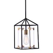 Craftmade Aaron 8" Wide Outdoor Mini Pendant Flat Black / Satin Brass