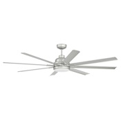 Craftmade Rush 65" 8 Blade Indoor / Outdoor Smart LED Ceiling Fan Painted Nickel