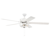 Craftmade Super Pro 60" 5 Blade Indoor LED Ceiling Fan White / Polished Nickel