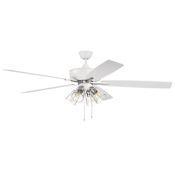 Craftmade Super Pro 60" 5 Blade Indoor LED Ceiling Fan White / Polished Nickel