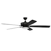 Craftmade Super Pro 60" 5 Blade Indoor LED Ceiling Fan Flat Black / Greywood