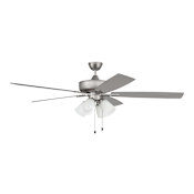 Craftmade Super Pro 60" 5 Blade LED Indoor Ceiling Fan - 36 Watts Brushed Satin Nickel / Greywood