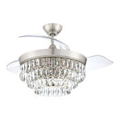 Craftmade Sofia 6 Light 42" Wide LED 3 Blade Smart Fandelier Brushed Polished Nickel