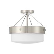 Craftmade Oak Street 2 Light 13" Wide Semi-Flush Ceiling Fixture Brushed Polished Nickel