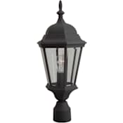 Craftmade Straight Glass 22" Tall Post Light Matte Black