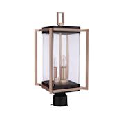 Craftmade Metalwork 3 Light 21" Tall Post Light Midnight / Satin Brass