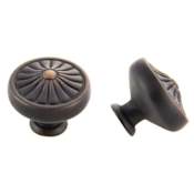 Crown Cabinet Hardware Deco 1-1/4 Inch Mushroom Cabinet Knob Oil Rubbed Bronze