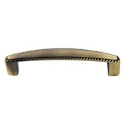 Crown Cabinet Hardware Deco 3-3/4 Inch Center to Center Handle Cabinet Pull Antique Satin Brass