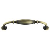 Crown Cabinet Hardware Deco 5 Inch Center to Center Handle Cabinet Pull Antique Satin Brass