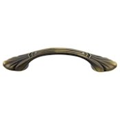 Crown Cabinet Hardware Deco 3 Inch Center to Center Arch Cabinet Pull Antique Satin Brass