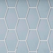 Cruz Bay Studio Long Hex - 11" x 11" Geometric Floor and Wall Tile - Matte Visual - Sold by Carton (9.02 SF/Carton) Aqua Blue Matte