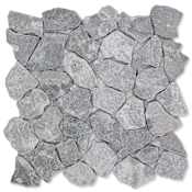 Cruz Bay Studio Fit Mosaic - 11" x 11" Pebble and Rock Floor and Wall Tile - Tumbled Visual - Sold by Carton (9.28 SF/Carton) Ash Grey