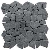 Cruz Bay Studio Fit Mosaic - 11" x 11" Pebble and Rock Floor and Wall Tile - Tumbled Visual - Sold by Carton (9.28 SF/Carton) Black Basalt