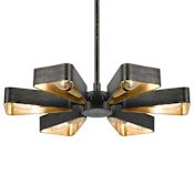 Crystorama Lighting Group Luna 6 Light 16-3/4" Wide Chandelier English Bronze and Antique Gold