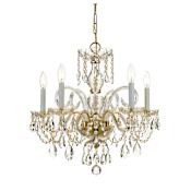 Crystorama Lighting Group Traditional Crystal 5 Light 22" Wide Crystal Chandelier with Hand Cut Crystal Accents Polished Brass