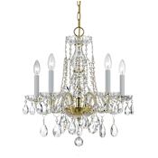 Crystorama Lighting Group Traditional Crystal 5 Light 18" Wide Crystal Chandelier with Hand Cut Crystal Accents Polished Brass
