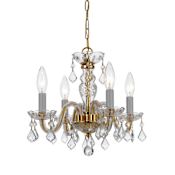 Crystorama Lighting Group Traditional Crystal 4 Light 15" Wide Crystal Pendant with Italian Crystal Accents Polished Brass