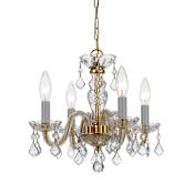 Crystorama Lighting Group Traditional Crystal 4 Light 15" Wide Crystal Pendant with Hand Cut Crystal Accents Polished Brass