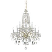 Crystorama Lighting Group Traditional Crystal 10 Light 32" Wide Crystal Chandelier with Swarovski Spectra Crystal Accents Polished Brass