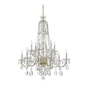 Crystorama Lighting Group Traditional Crystal 12 Light 38" Wide Crystal Chandelier with Hand Cut Crystal Accents Polished Brass