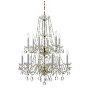 Crystorama Lighting Group Traditional Crystal 12 Light 26" Wide Crystal Chandelier with Hand Cut Crystal Accents Polished Brass
