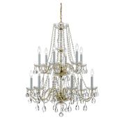 Crystorama Lighting Group Traditional Crystal 12 Light 26" Wide Crystal Chandelier with Swarovski Spectra Crystal Accents Polished Brass