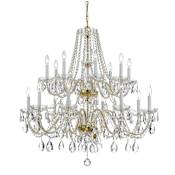 Crystorama Lighting Group Traditional Crystal 16 Light 37" Wide Crystal Chandelier with Hand Cut Crystal Accents Polished Brass