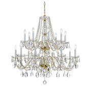 Crystorama Lighting Group Traditional Crystal 16 Light 37" Wide Crystal Chandelier with Swarovski Strass Crystal Accents Polished Brass