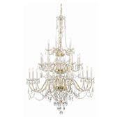 Crystorama Lighting Group Traditional Crystal 25 Light 45" Wide Crystal Candle Style Chandelier Polished Brass