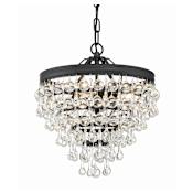 Crystorama Lighting Group Calypso 3 Light 13" Wide Crystal Pendant Matte Black