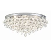Crystorama Lighting Group Calypso 6 Light 20" Wide Flush Mount Waterfall Ceiling Fixture with Clear Glass Accents Polished Chrome