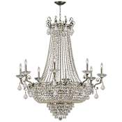 Crystorama Lighting Group Majestic 20 Light 46" Wide Crystal Chandelier with Hand Cut Crystal Accents Historic Brass