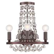 Crystorama Lighting Group Channing 3 Light 14" Tall Wall Sconce with Hand Cut Crystal Bead Accents Chocolate Bronze