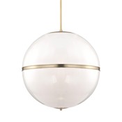 Crystorama Lighting Group Truax 4 Light 30" Wide Pendant with Frosted Lucite Shade Aged Brass