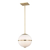 Crystorama Lighting Group Truax 12" Wide Pendant with Frosted Glass Shade Aged Brass