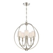 Crystorama Lighting Group Sylvan 5 Light 23" Wide Globe Chandelier with Silk Shades Polished Nickel