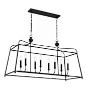 Crystorama Lighting Group Sylvan 8 Light 42" Wide Taper Candle Linear Chandelier Black Forged