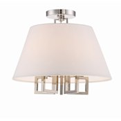 Crystorama Lighting Group Westwood 5 Light 16" Wide Flush Mount Ceiling Fixture Polished Nickel