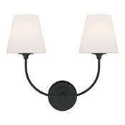 Crystorama Lighting Group Sylvan 2 Light 15" Tall Wall Sconce Black Forged