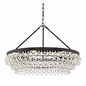 Crystorama Lighting Group Calypso 6 Light 30" Wide Crystal Waterfall Chandelier Matte Black