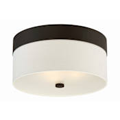 Crystorama Lighting Group Grayson 3 Light 16" Wide Flush Mount Drum Ceiling Fixture with Silk Shade Dark Bronze