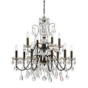 Crystorama Lighting Group Butler 12 Light 29" Wide Crystal Chandelier with Hand Cut Crystal Accents English Bronze