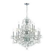 Crystorama Lighting Group Imperial 12 Light 30" Wide Crystal Chandelier with Swarovski Strass Crystal Accents Polished Chrome