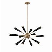 Crystorama Lighting Group Zodiac 12 Light 34" Wide Sputnik Chandelier Aged Brass