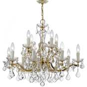 Crystorama Lighting Group Maria Theresa 12 Light 30" Wide Crystal Chandelier with Hand Cut Crystal Accents Gold