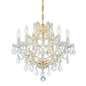 Crystorama Lighting Group Maria Theresa 6 Light 20" Wide Crystal Chandelier with Hand Cut Crystal Accents Gold