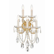 Crystorama Lighting Group Maria Theresa 5 Light 24" Tall Wall Sconce with Hand Cut Crystal Accents Gold